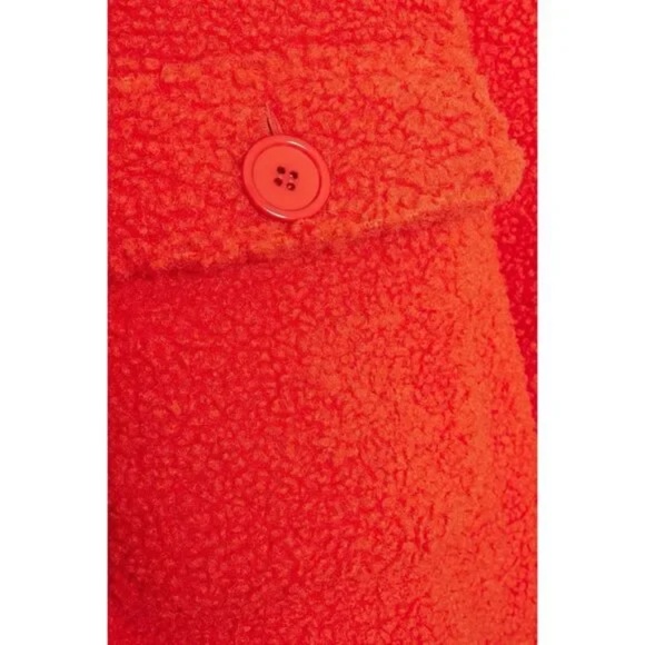 Muubaa NWT Faux Shearling Coat in Coral Orange Size 6 (UK 10) $367 - Picture 4 of 9